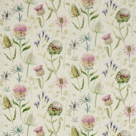 Sanderson Embleton Bay Prints & Embroideries Fabrics Thistle Garden Linen - Thistle/Fig - DEBB226423 - Image 1