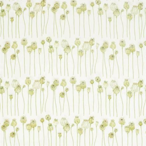 Sanderson Embleton Bay Prints & Embroideries Fabrics Poppy Pods Fabric - Olive/Almond - DEBB226431 - Image 1