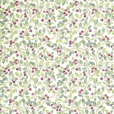 Sanderson A Celebration of the National Trust Wild Berries Fabric - Fern / Mulberry - DNTF226743 - Image 1