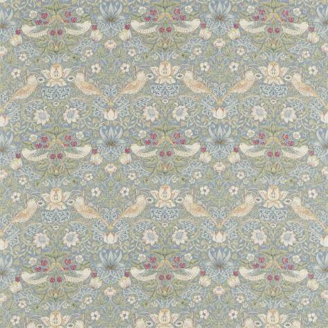 William Morris & Co Archive Prints Fabrics Strawberry Thief Fabric - Slate/Vellum - DM6F220314 - Image 1