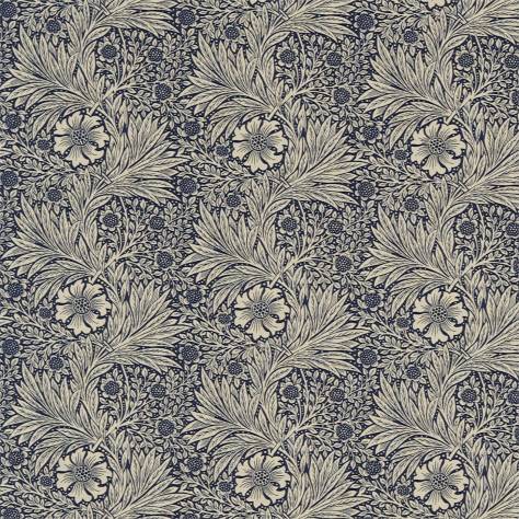 William Morris & Co Archive Prints Fabrics Marigold Fabric - Indigo/Linen - DM6F220320 - Image 1