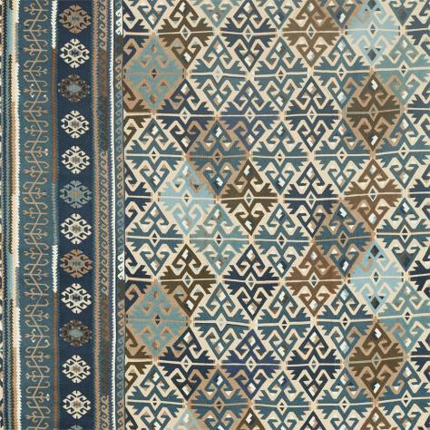 William Morris & Co Archive IV The Collector Fabrics Burdock and Star Fabric - Indigo - DMA4236519 - Image 1