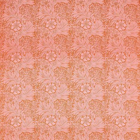 William Morris & Co Queens Square Fabrics Marigold Fabric - Orange / Pink - DBPF226844 - Image 1