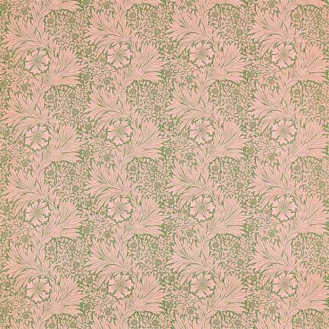 William Morris & Co Queens Square Fabrics Marigold Fabric - Olive / Pink - DBPF226847 - Image 1