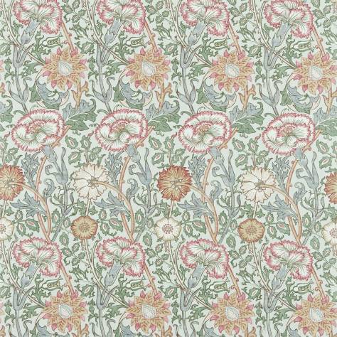 William Morris & Co Archive II Prints Fabrics Pink &amp; Rose Fabric - Eggshell / Rose - DARP222532 - Image 1