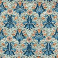 Spring Thicket Fabric - Paradise Blue/Peach