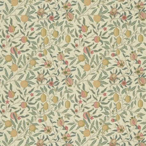 William Morris & Co Compendium III Fabrics Fruit Fabric - Cream/Teal - DMFPFR205 - Image 1