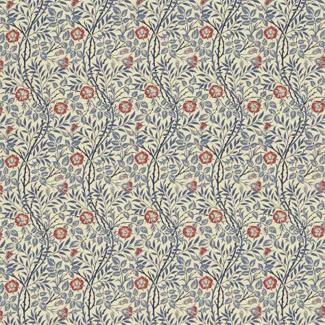 William Morris & Co Compendium III Fabrics Sweet Briar Fabric - Indigo/Red - DMFPSW205
