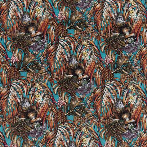Beaumont Textiles Urban Jungle Fabrics Sumatra Fabric - Teal - sumatra-teal