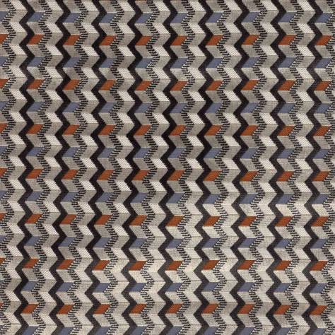Jane Churchill Peli Fabrics Peli Fabric - Indigo / Copper - J0038-04 - Image 1