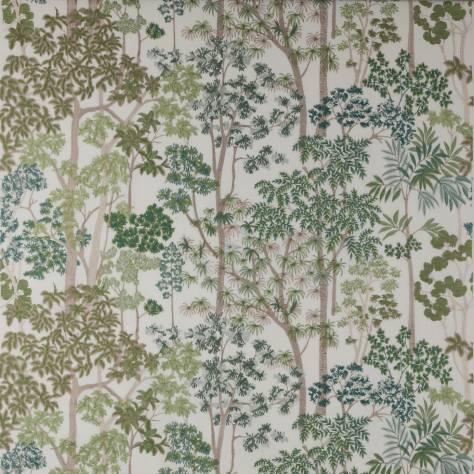 Jane Churchill Kingswood Fabrics Kingswood Embroidery Fabric - Green - J0128-02 - Image 1