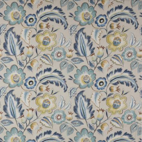 Jane Churchill Kingswood Fabrics Piper Fabric - Navy/Ochre - J0133-03 - Image 1