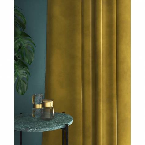 Linwood Fabrics Omega I and II Velvet  Omega Fabric - Brass - LF1498C/016 - Image 3