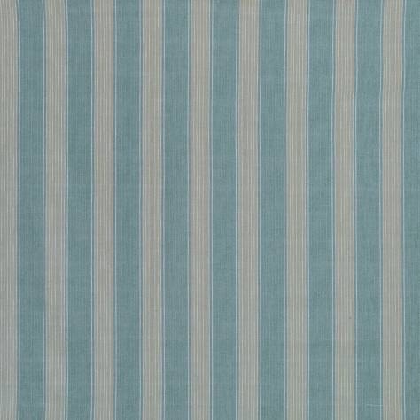 Osborne & Little Rialto Fabrics Rialto Stripe Fabric - Stone / Turquoise - F7203-01 - Image 1
