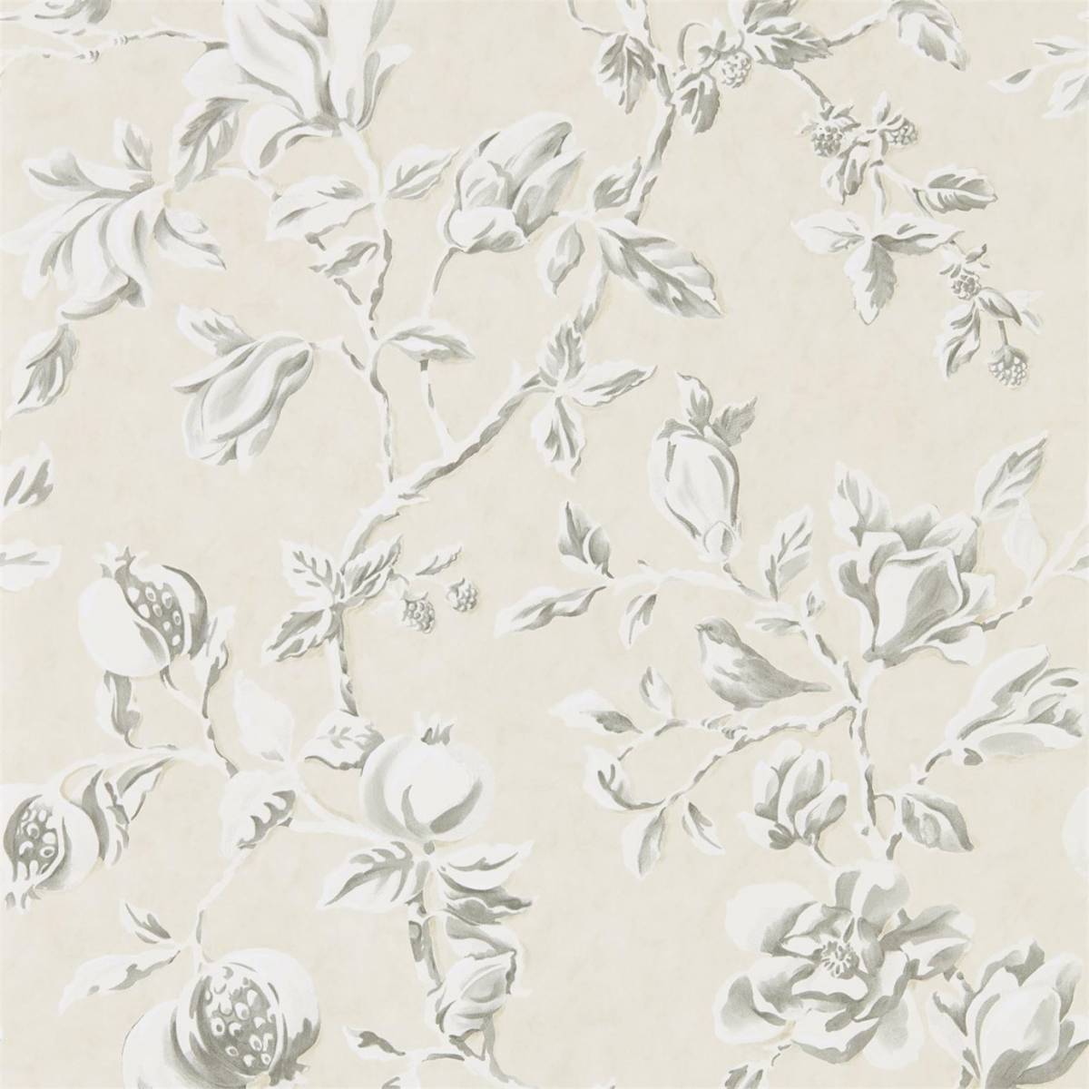 Magnolia & Pomegranate Wallpaper - Ivory/Charcoal (DWOW215726 ...