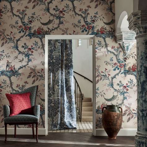 Emperors Musician Wallpaper - Indigo (ZATW313050) - Zoffany Arcadian ...