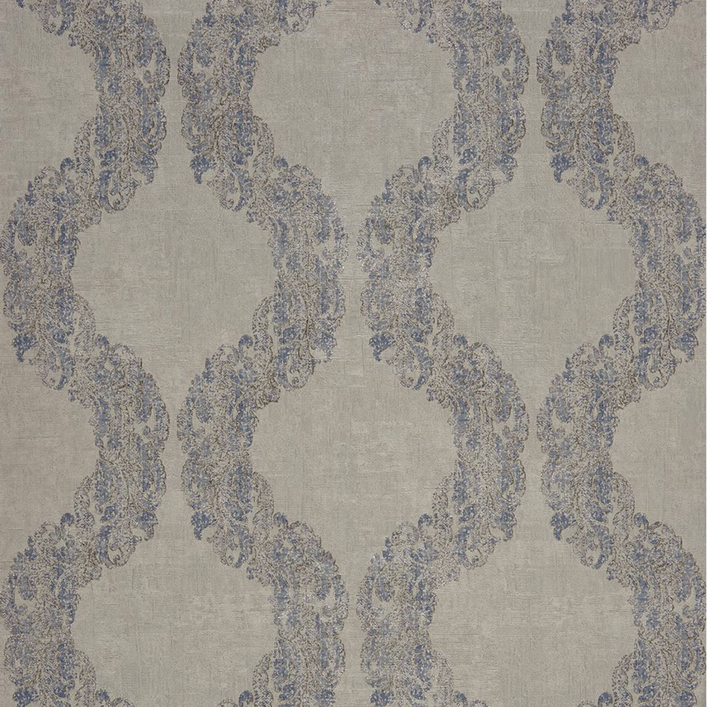 Couronne Wallpaper - Taupe/Blue (26426532) - Casadeco Majestic