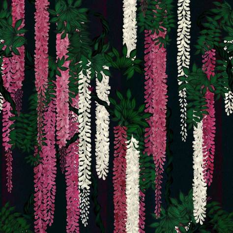 Christian Lacroix LOdyssee Fabrics and Wallpapers Wisteria Alba Wallpaper - Magenta - PCL7032/01
