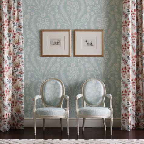 Nina Campbell Ashdown Wallpapers Chelwood Wallpaper - Green / Ivory - NCW4392-04